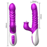 Vibrator USB din silicon cu 10 funcții, împingere și încălzire