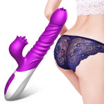 Vibrator USB din silicon cu 10 funcții, împingere și încălzire