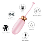 Ou vibrant din silicon cu încălzire și telecomandă USB 15 cm