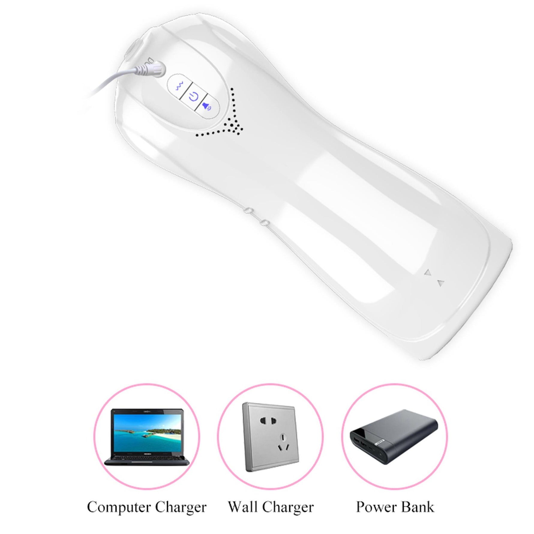 Masturbator vibrant pulsatoriu Fox USB seria B White