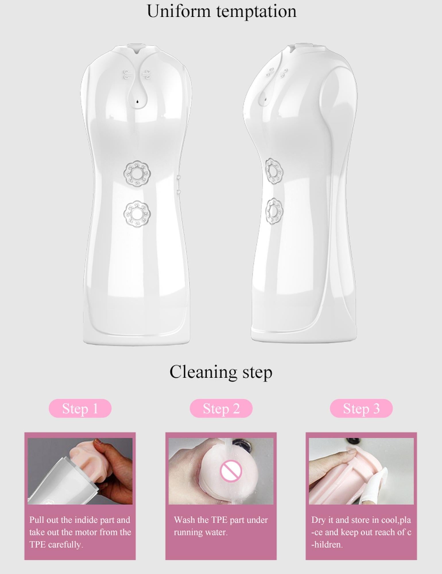 Masturbator vibrant pulsatoriu Fox USB seria B White