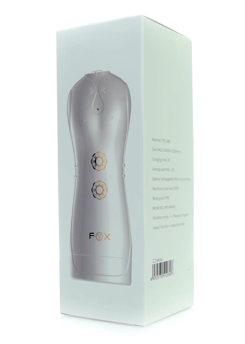 Masturbator vibrant pulsatoriu Fox USB seria B White