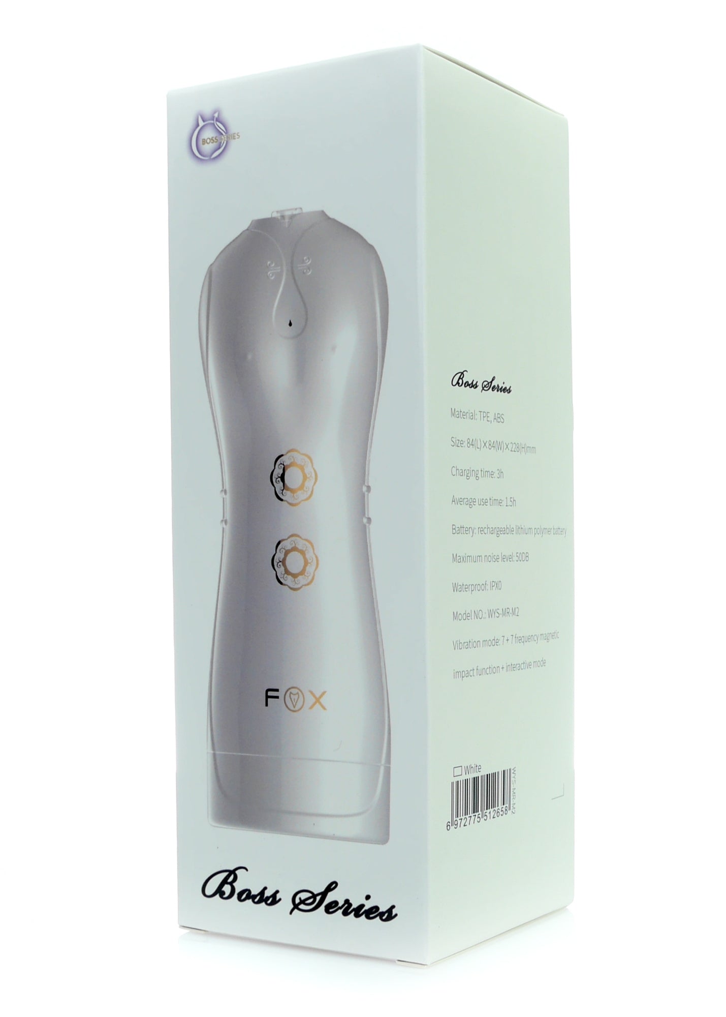 Masturbator vibrant pulsatoriu Fox USB seria B White