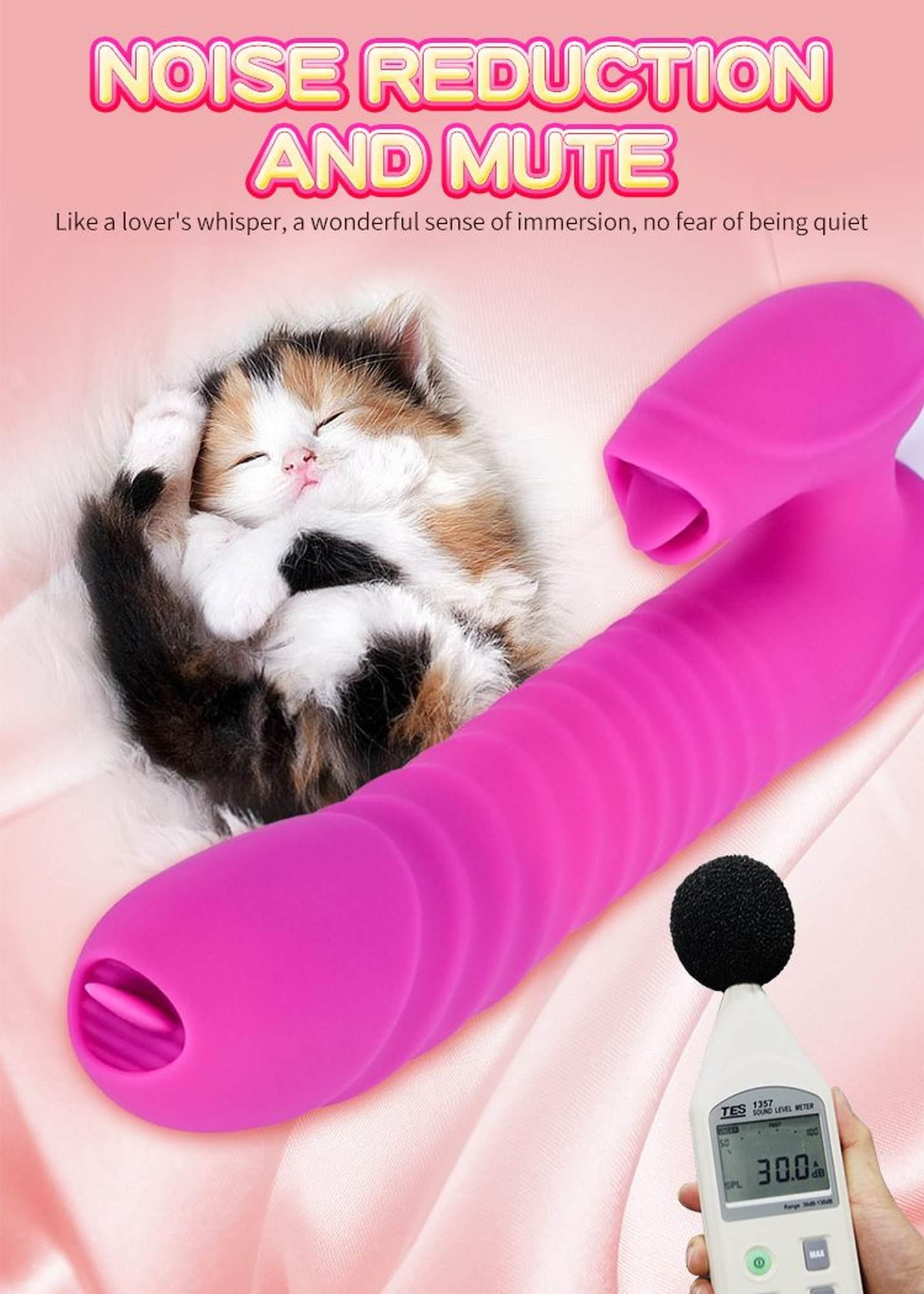 Vibrator Rabbit din silicon cu impuls și încălzire, Purple USB