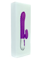 Vibrator Rabbit din silicon cu impuls și încălzire, Purple USB