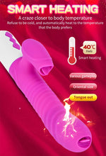 Vibrator Rabbit din silicon cu impuls și încălzire, Purple USB