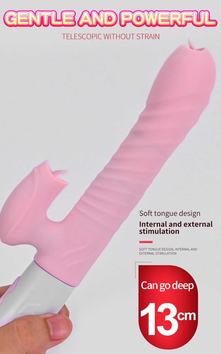 Vibrator Rabbit din silicon cu impuls și încălzire, Purple USB