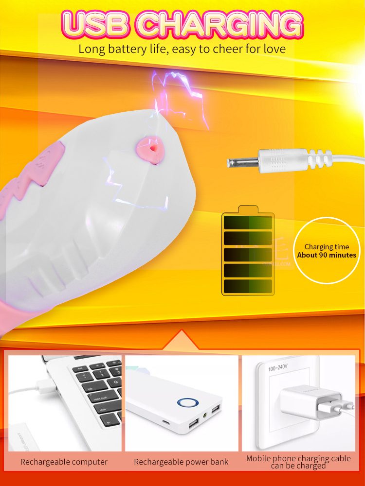 Vibrator Rabbit din silicon cu impuls și încălzire, Purple USB