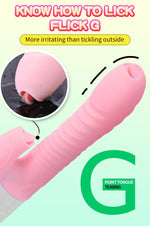 Vibrator Rabbit din silicon cu impuls și încălzire, Purple USB