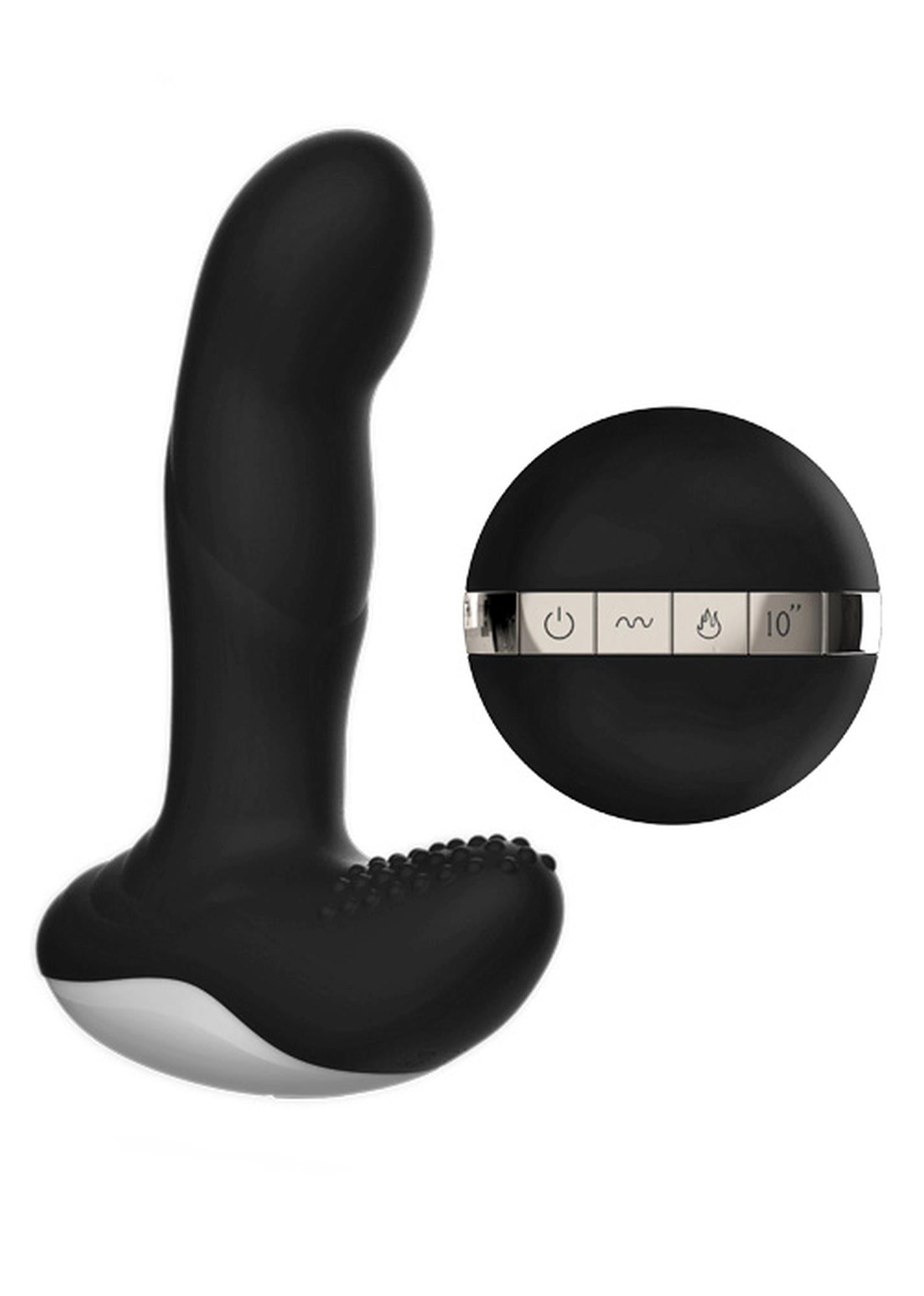 Masaj pentru prostată din silicon cu telecomandă, încălzire USB, 13,5 cm negru