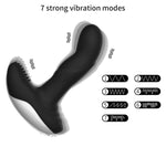 Masaj pentru prostată din silicon cu telecomandă, încălzire USB, 13,5 cm negru