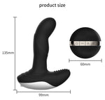 Masaj pentru prostată din silicon cu telecomandă, încălzire USB, 13,5 cm negru
