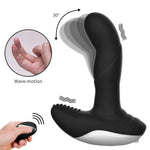 Masaj pentru prostată din silicon cu telecomandă, încălzire USB, 13,5 cm negru
