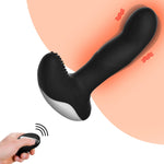 Masaj pentru prostată din silicon cu telecomandă, încălzire USB, 13,5 cm negru