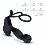 Masaj de prostată din silicon cu telecomandă și încălzire, 12,5 cm negru