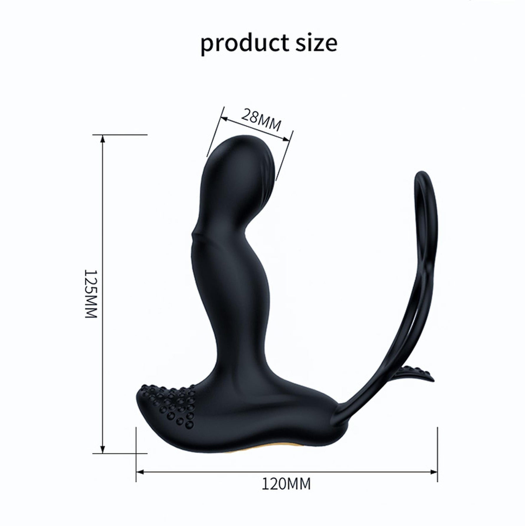 Masaj de prostată din silicon cu telecomandă și încălzire, 12,5 cm negru