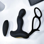 Masaj de prostată din silicon cu telecomandă și încălzire, 12,5 cm negru