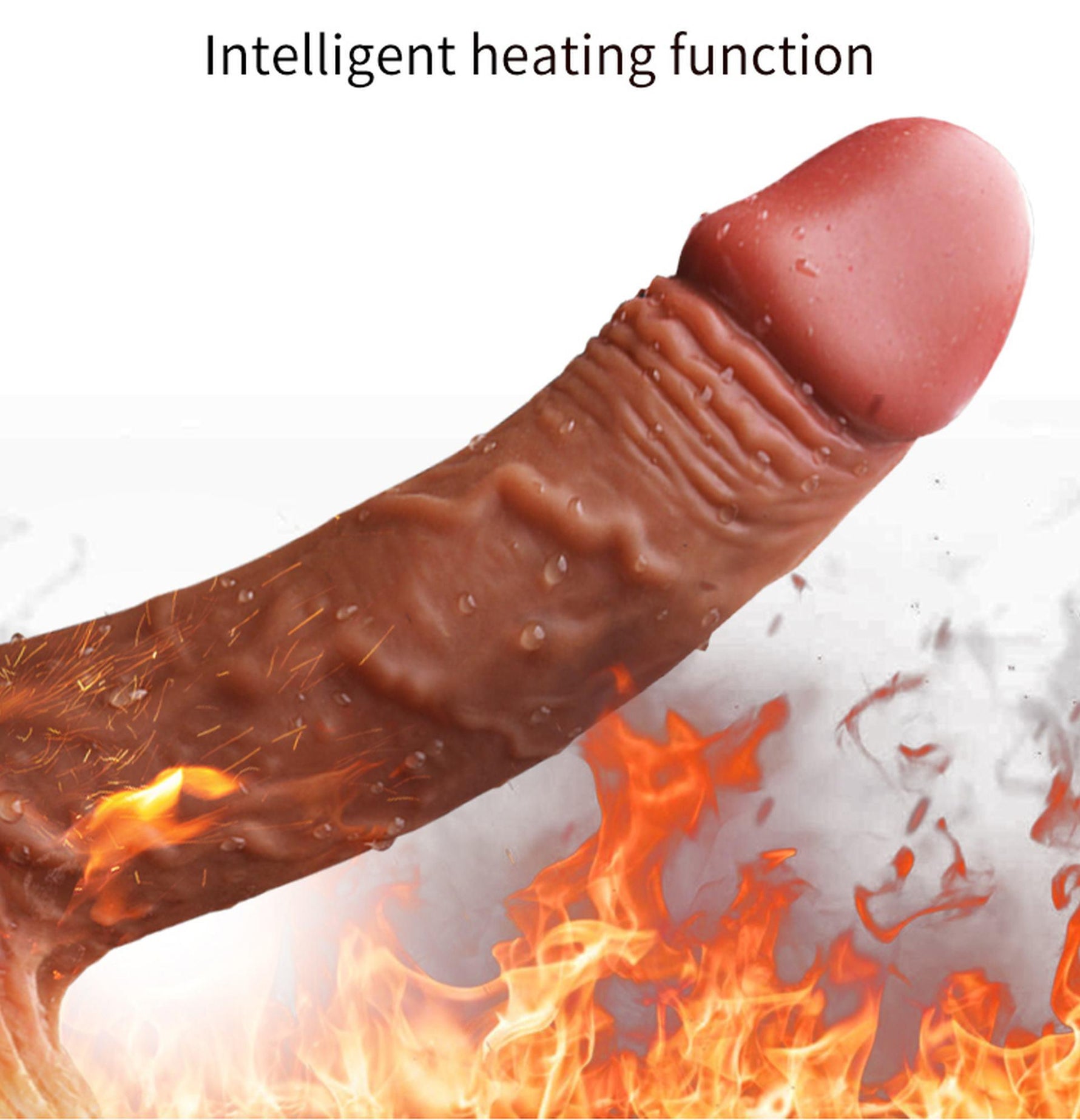 Vibrator telescopic rotativ realist Fox cu încălzire, 21 cm, USB