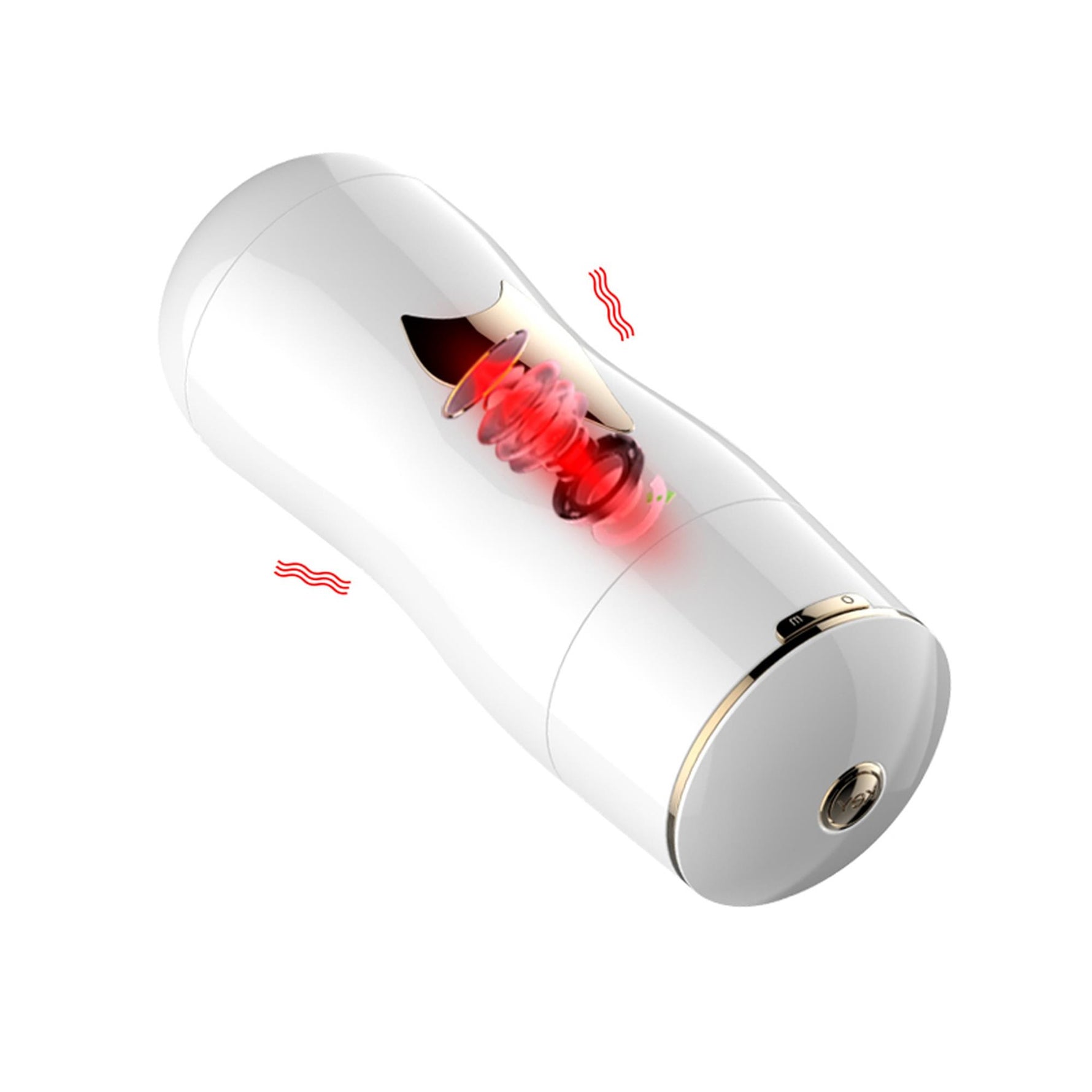 Masturbator vibrant cu două fețe Fox seria B, alb, USB