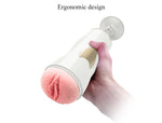 Masturbator vibrant cu două fețe Fox seria B, alb, USB