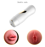 Masturbator vibrant cu două fețe Fox seria B, alb, USB