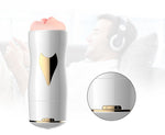Masturbator vibrant cu două fețe Fox seria B, alb, USB