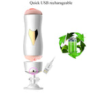 Masturbator vibrant cu două fețe Fox seria B, alb, USB