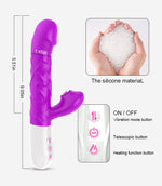 Vibrator pentru limbă Fox USB din silicon seria B, 23 cm