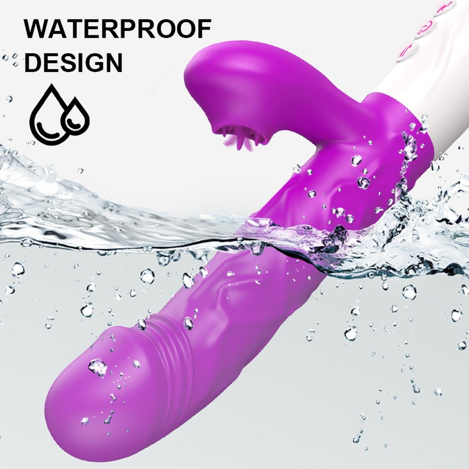 Vibrator pentru limbă Fox USB din silicon seria B, 23 cm