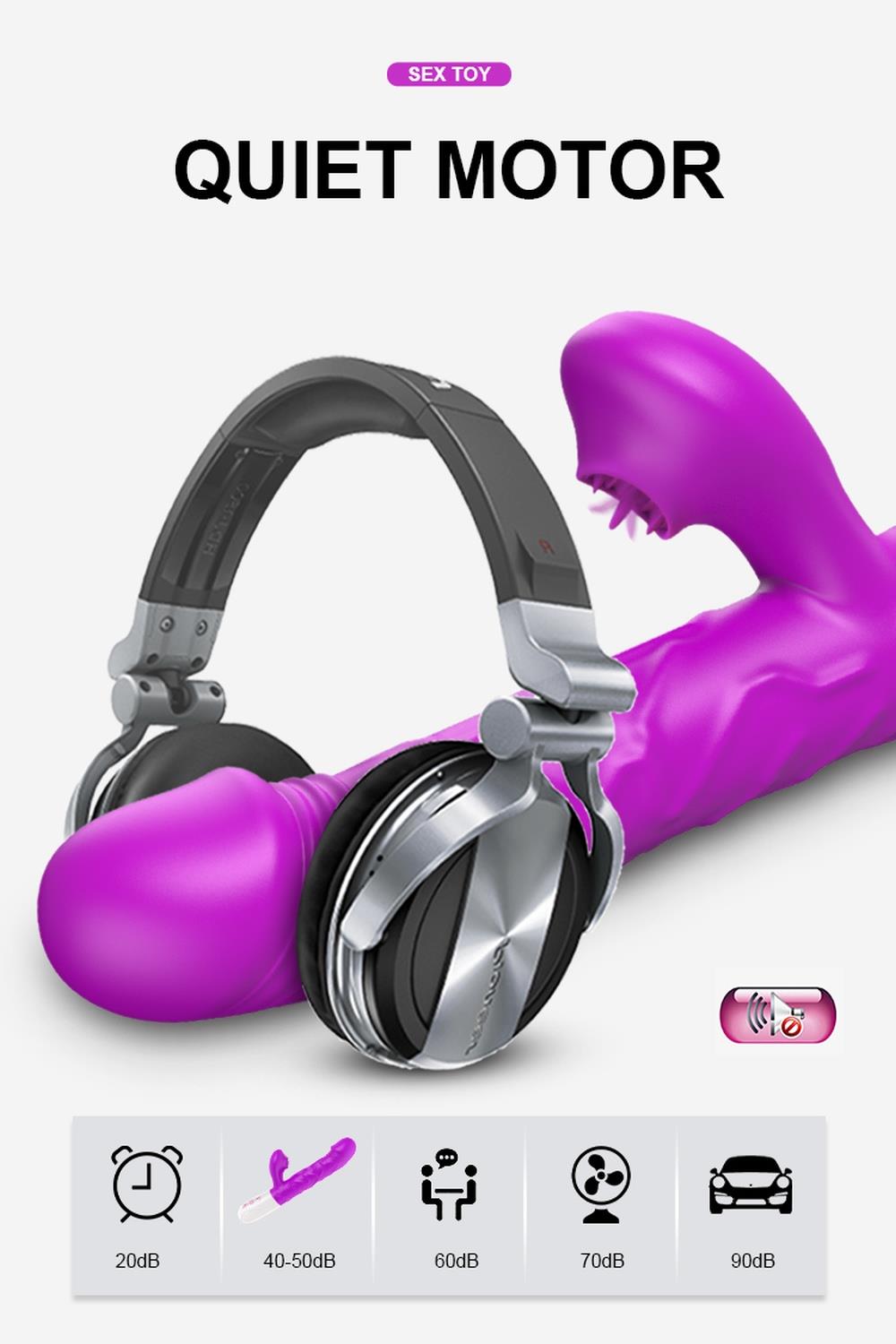 Vibrator pentru limbă Fox USB din silicon seria B, 23 cm