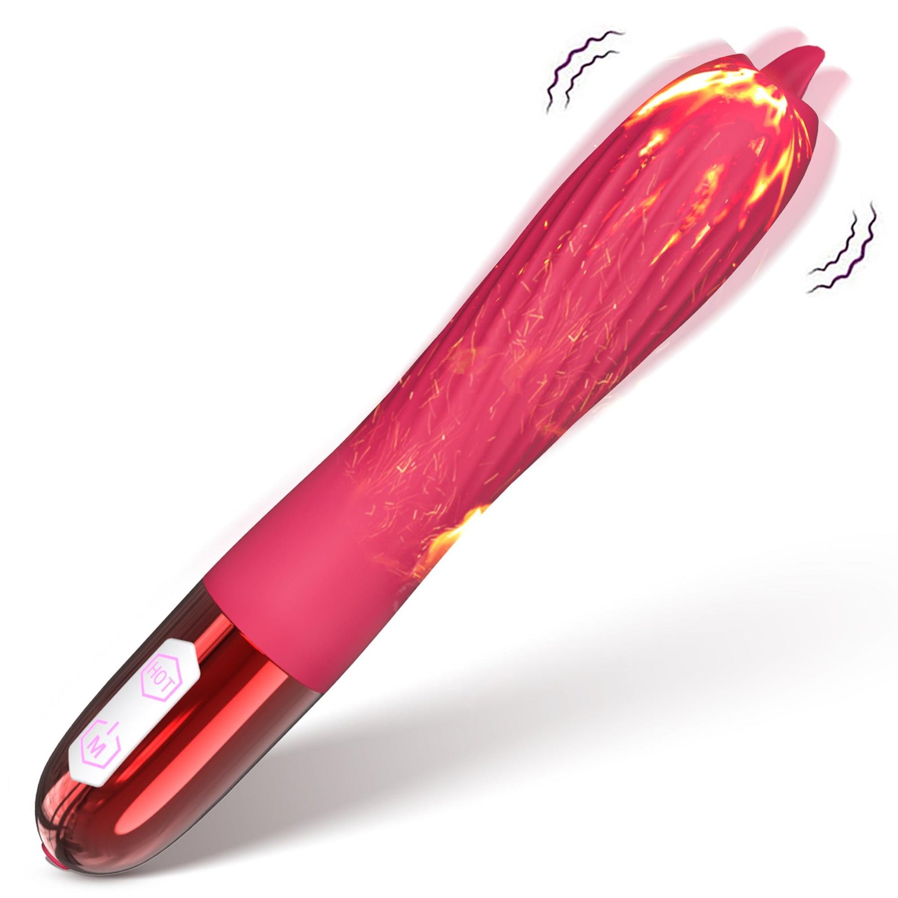 Vibrator din silicon încălzit cu USB Fox seria B cu limbă mobilă