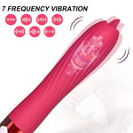 Vibrator din silicon încălzit cu USB Fox seria B cu limbă mobilă