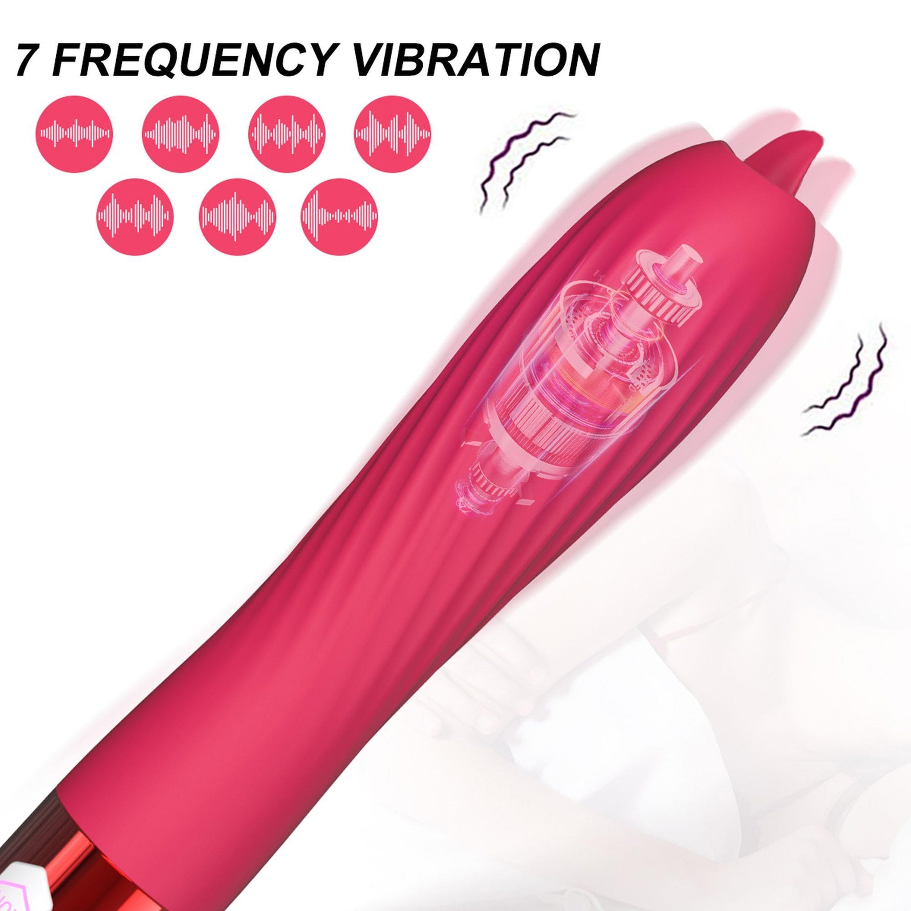 Vibrator din silicon încălzit cu USB Fox seria B cu limbă mobilă