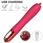 Vibrator din silicon încălzit cu USB Fox seria B cu limbă mobilă