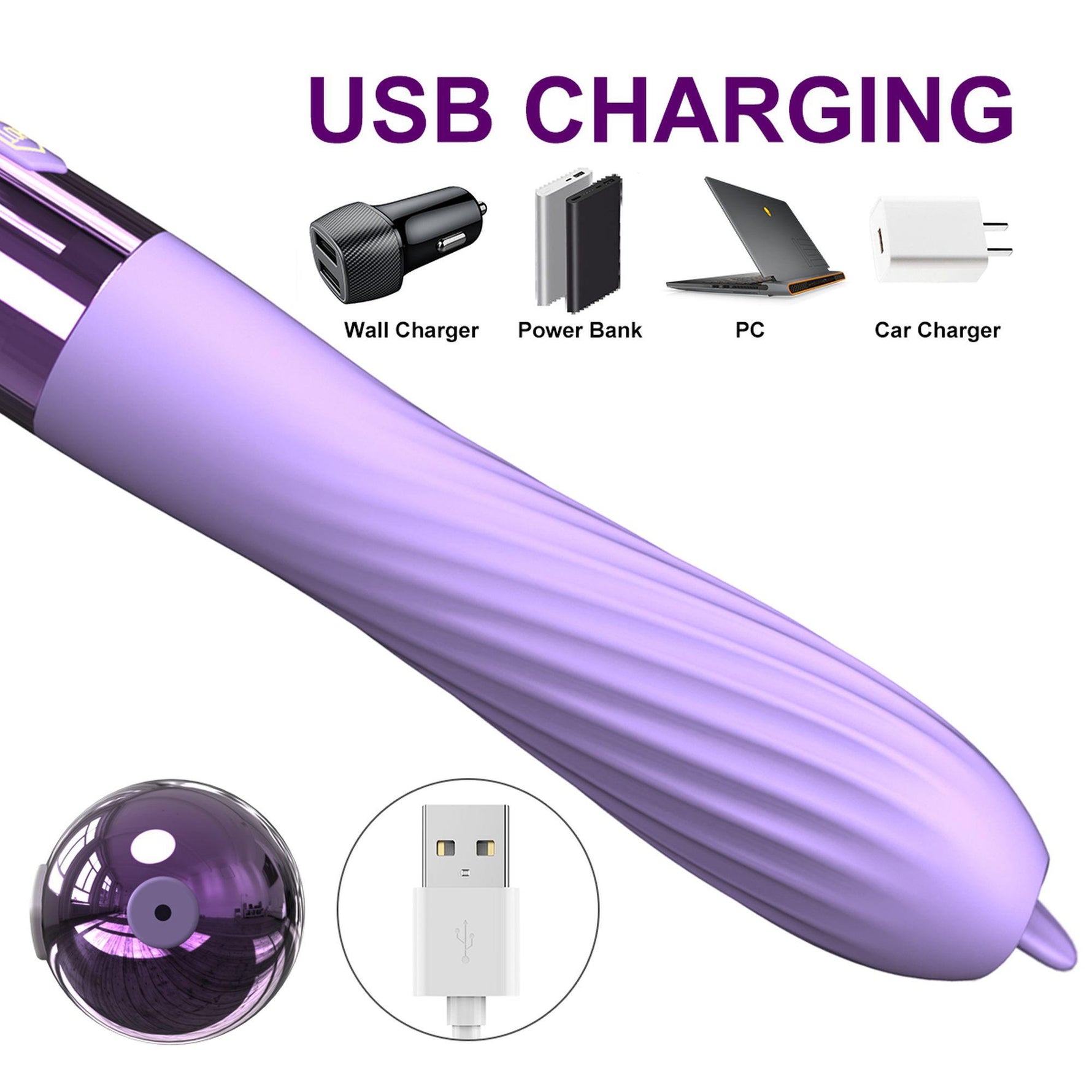 Vibrator din silicon încălzit cu USB Fox seria B cu limbă mobilă