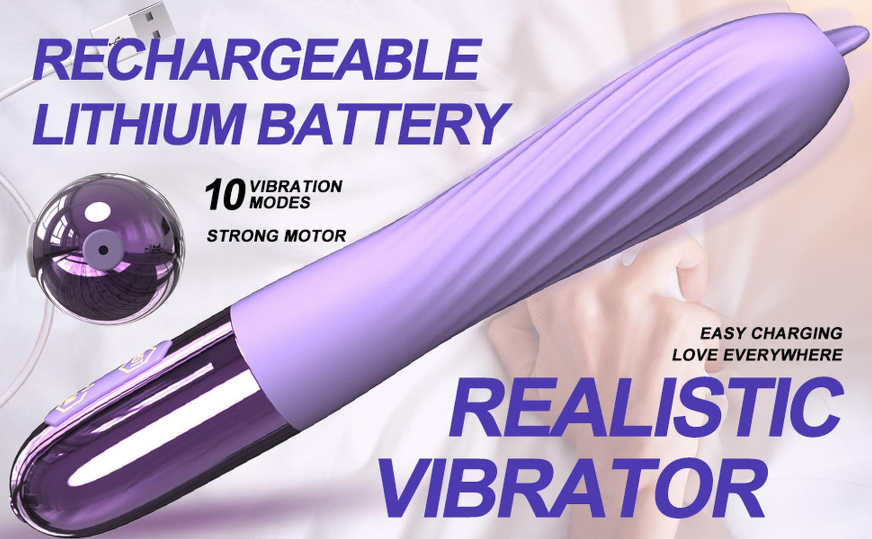 Vibrator din silicon încălzit cu USB Fox seria B cu limbă mobilă