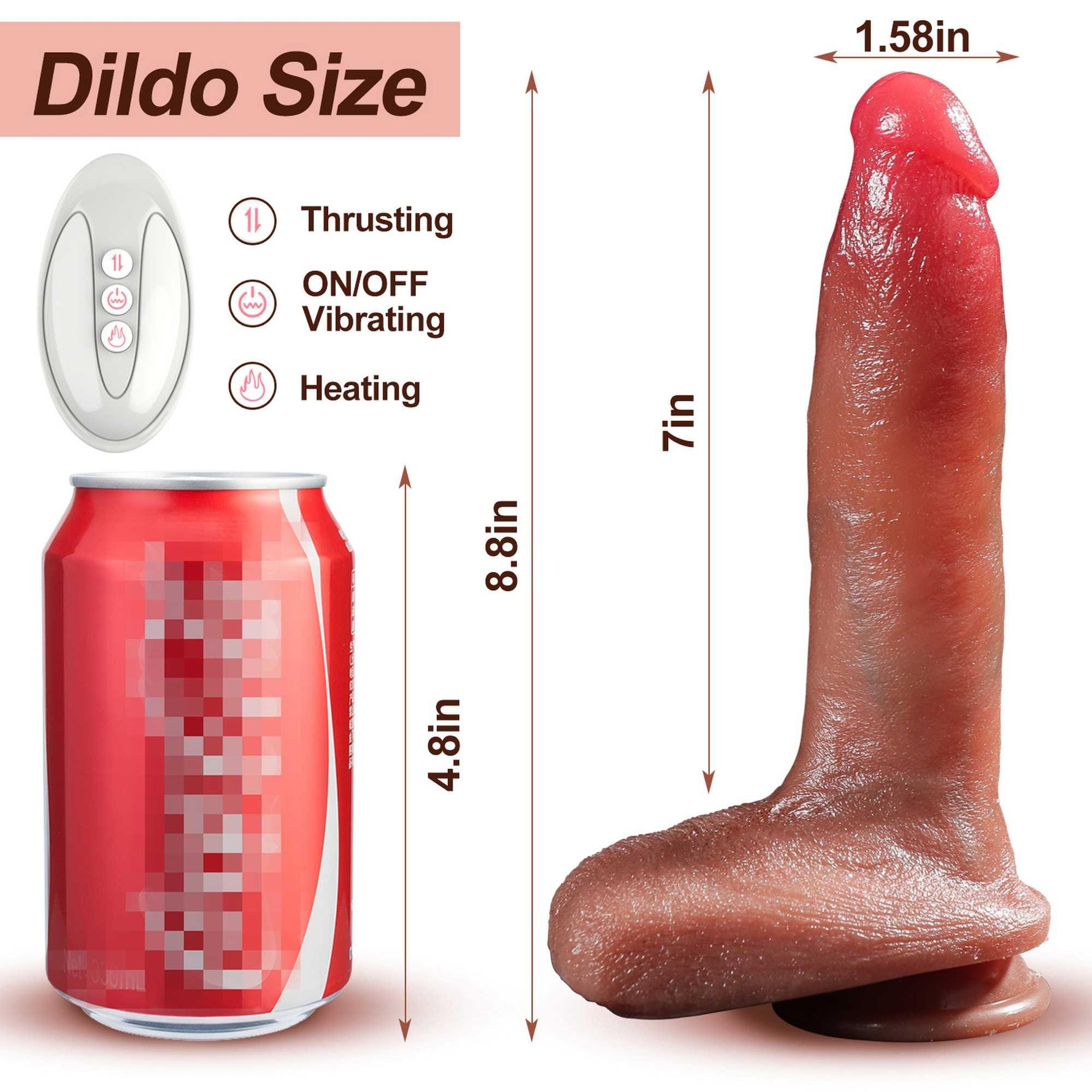 Vibrator încălzit realist din silicon Fox USB seria B cu glisare