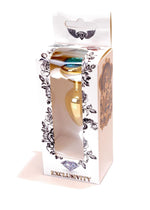 Plug-Jewellery Auriu Heart PLUG- Light Albastru