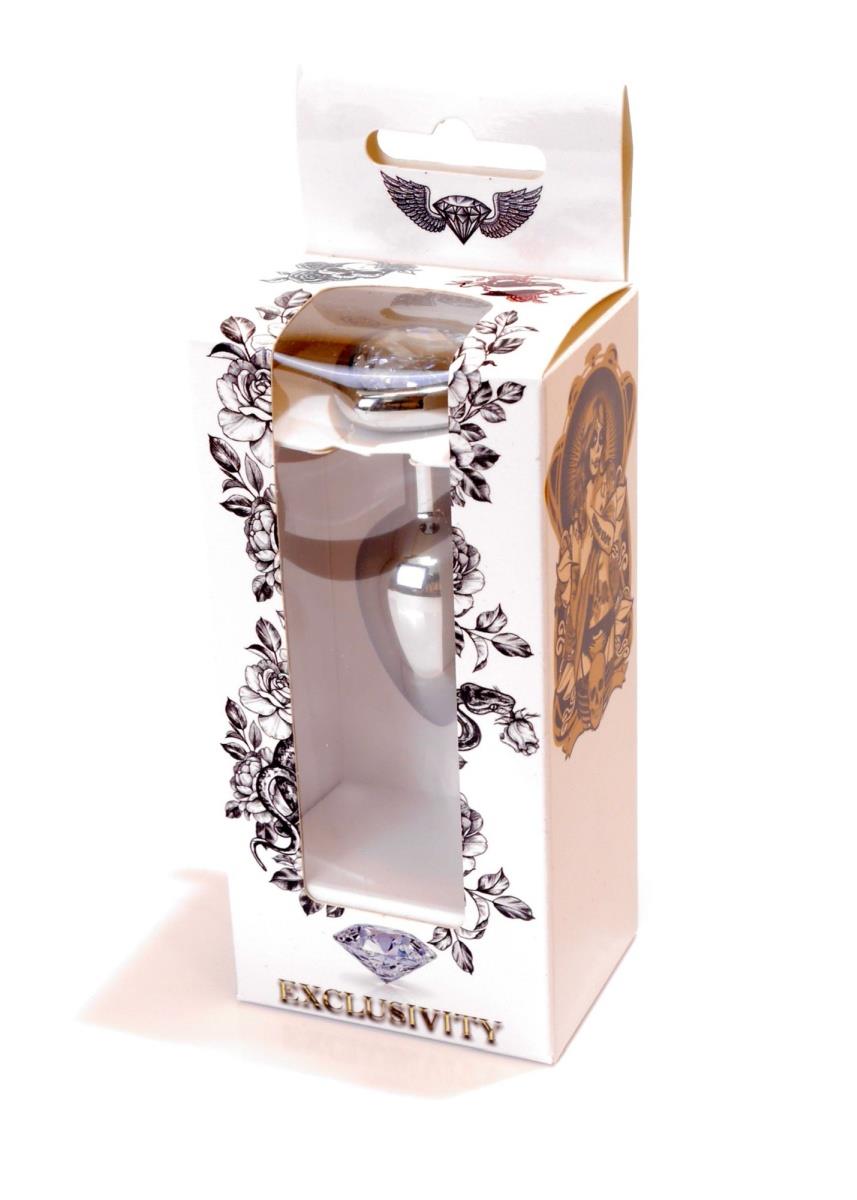 Dop anal HeavyFun cu inimă argintie 7 cm