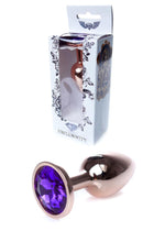 Dop anal din oțel inoxidabil HeavyFun cu diamant violet 7 cm