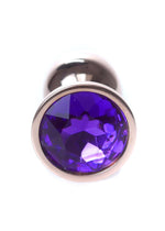 Dop anal din oțel inoxidabil HeavyFun cu diamant violet 7 cm