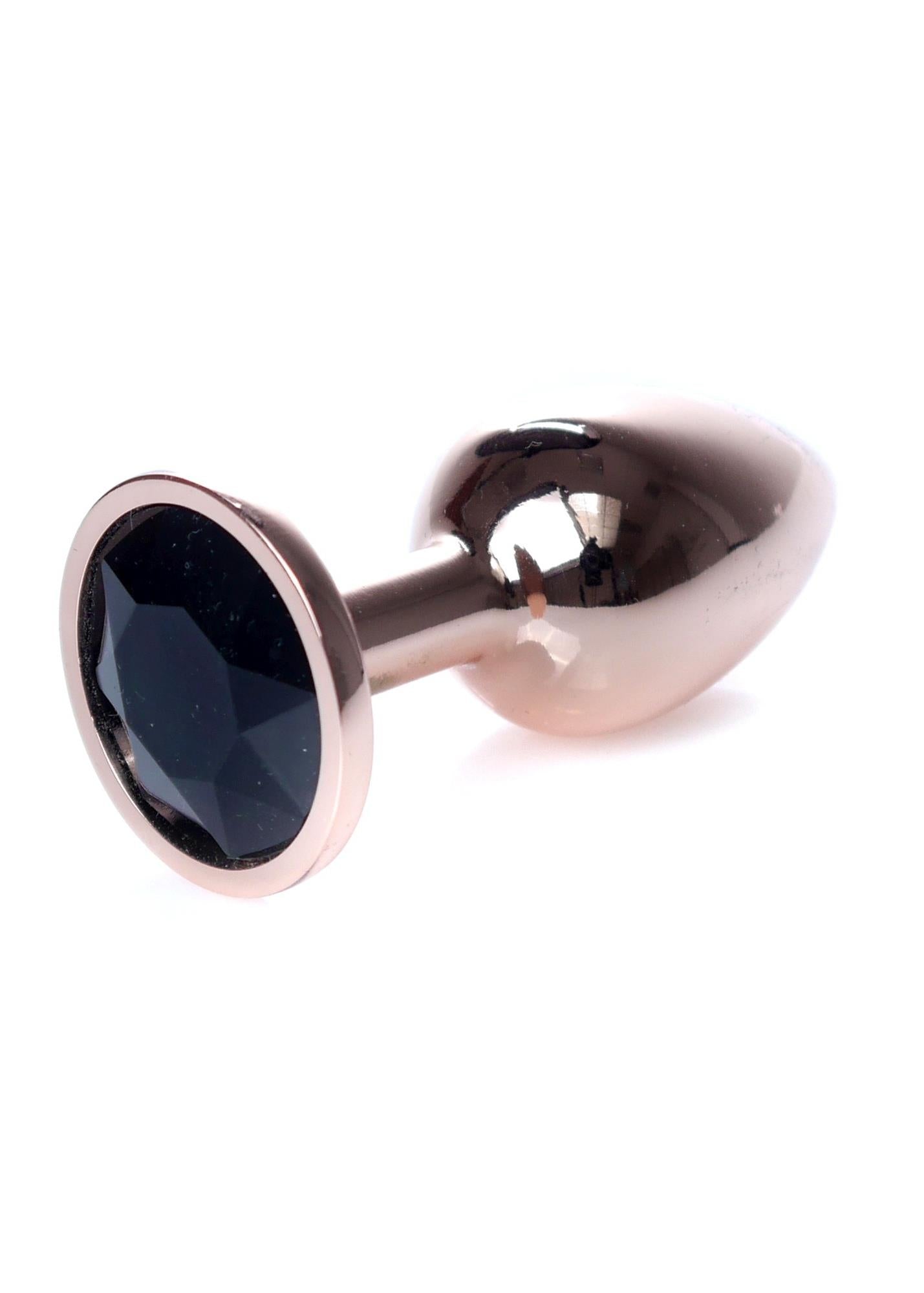 Bijuterii anale HeavyFun din oțel roșu auriu cu diamant 7 cm