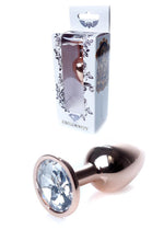 Bijuterii anale HeavyFun din oțel transparent, auriu roșu, 7 cm