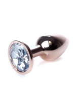 Bijuterii anale HeavyFun din oțel transparent, auriu roșu, 7 cm