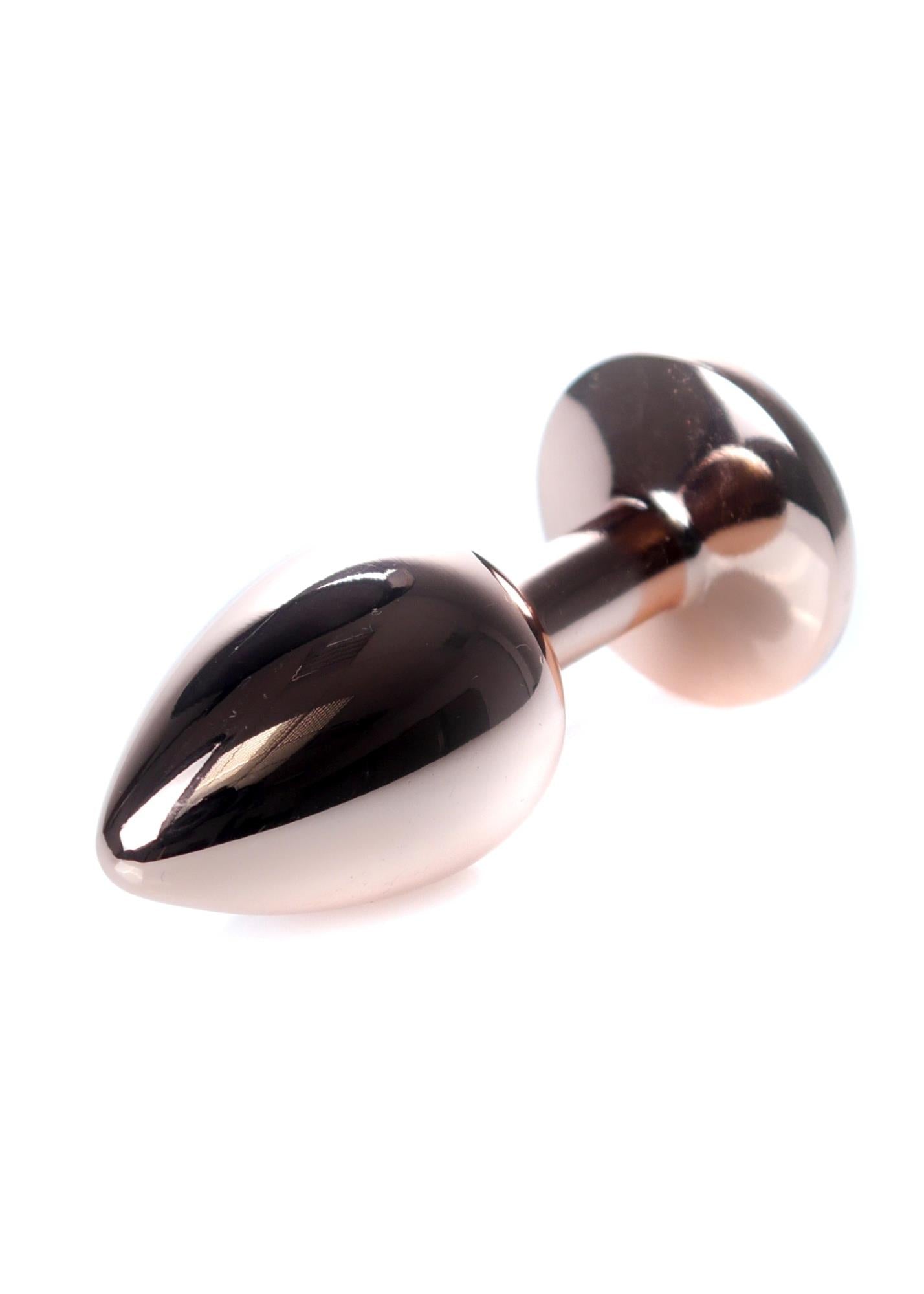 Bijuterii anale HeavyFun din oțel transparent, auriu roșu, 7 cm