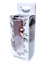 Bijuterii anale HeavyFun din oțel transparent, auriu roșu, 7 cm