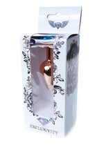 Dop anal din oțel inoxidabil HeavyFun cu diamant albastru deschis 7 cm