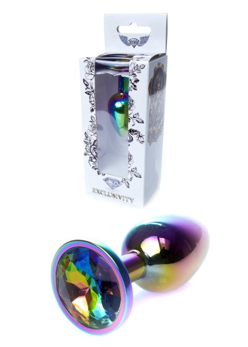 Bijuterii anale din oțel inoxidabil HeavyFun de 7 cm cu diamant