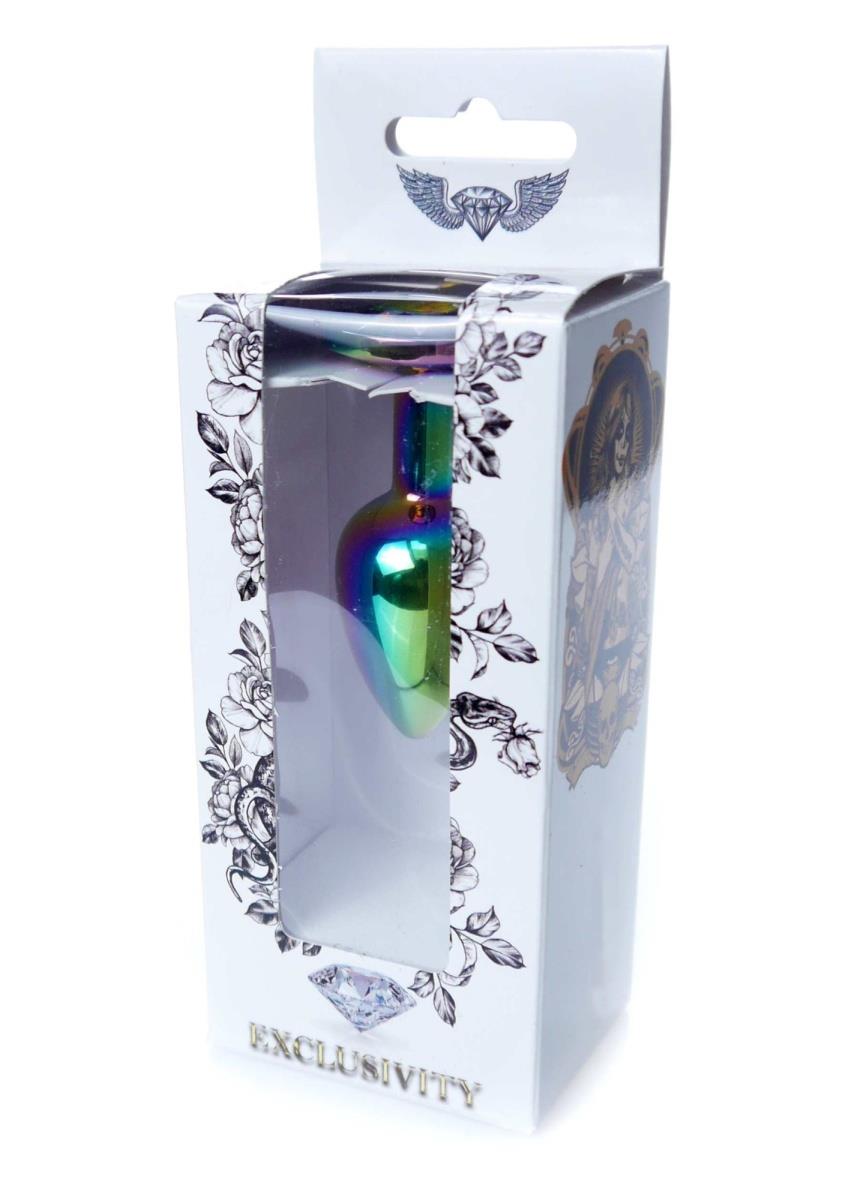 Bijuterii anale din oțel inoxidabil HeavyFun de 7 cm cu diamant
