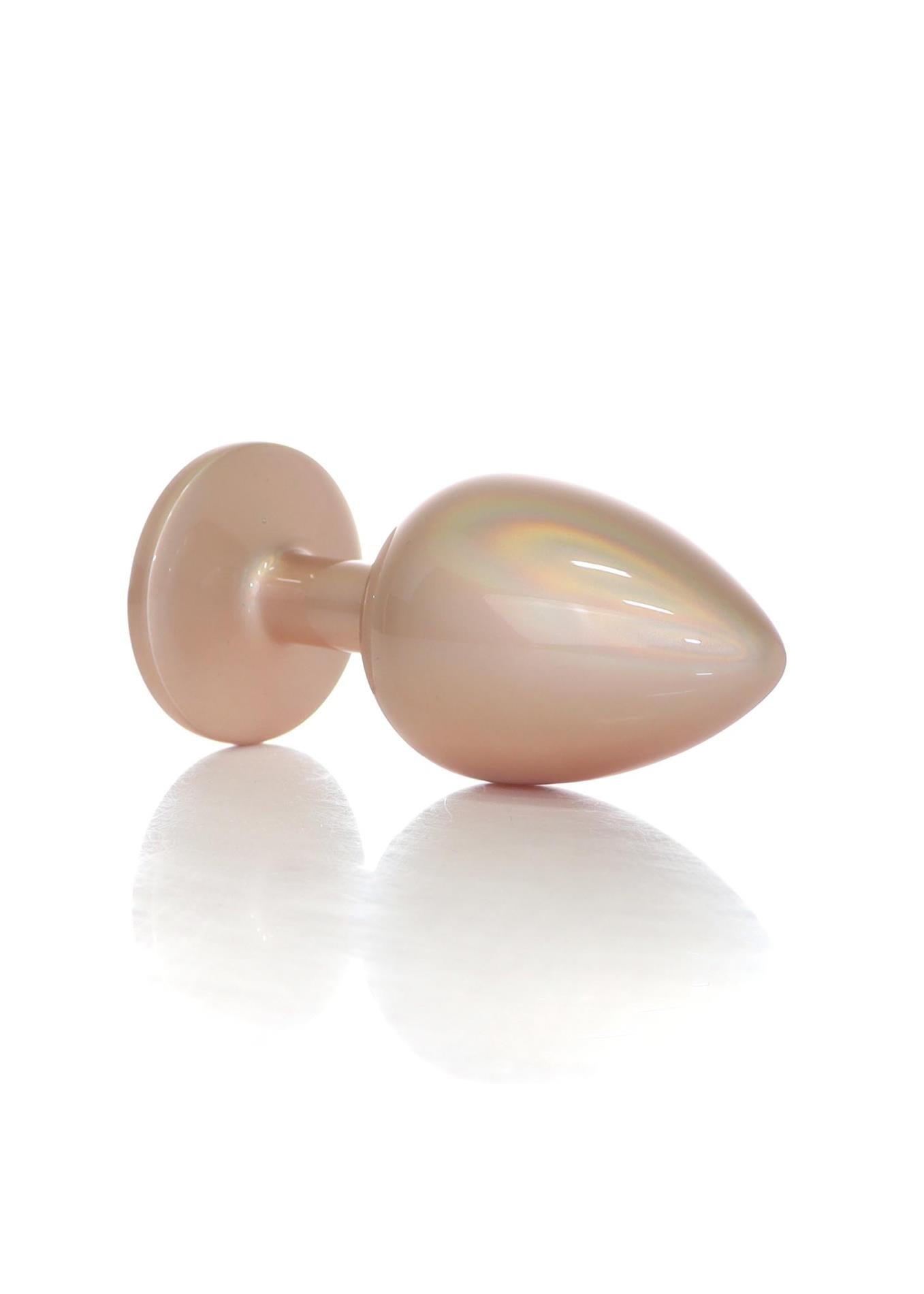 Dop anal HeavyFun din oțel inoxidabil auriu cu diamant 9 cm